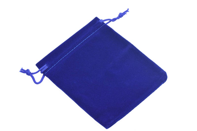 Sansam 50pcs Small Royal Blue Drawstrings Velvet Bags for Jewelry, Gift, Wedding Favors, Candy Bags, Party Favors, 4.0x4.8'' - Image 3